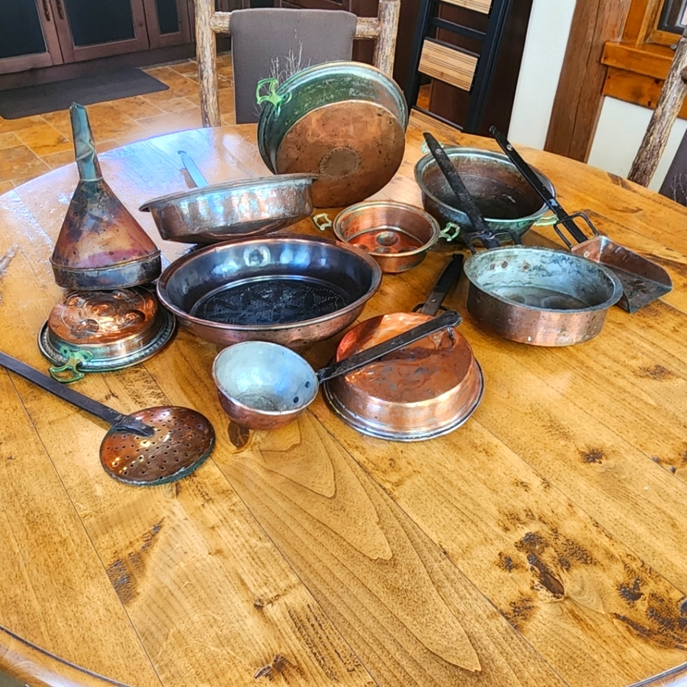 Antique Copper Pot 12pc Set